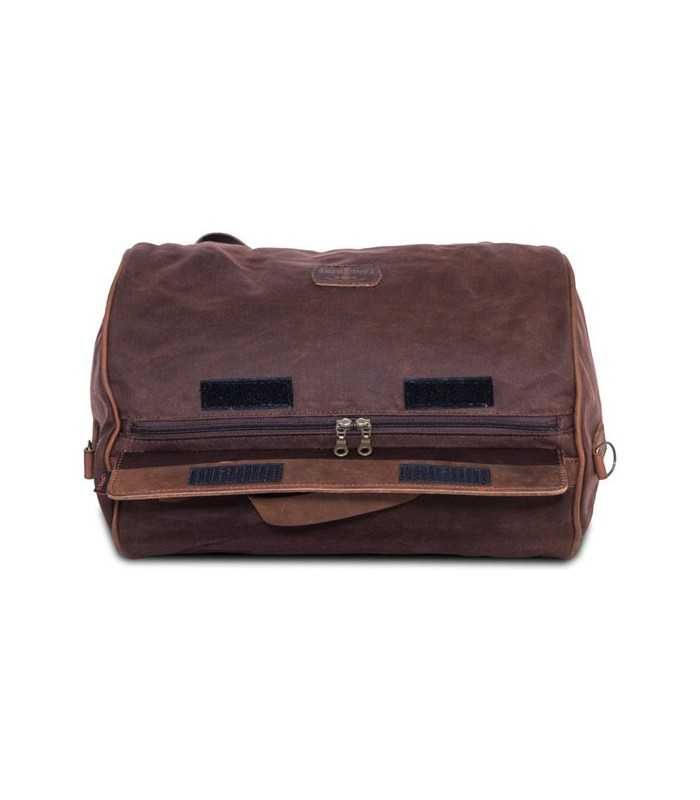 LONGRIDE ROLL BAG WAXED COTTON NARROW. BROWN WAX