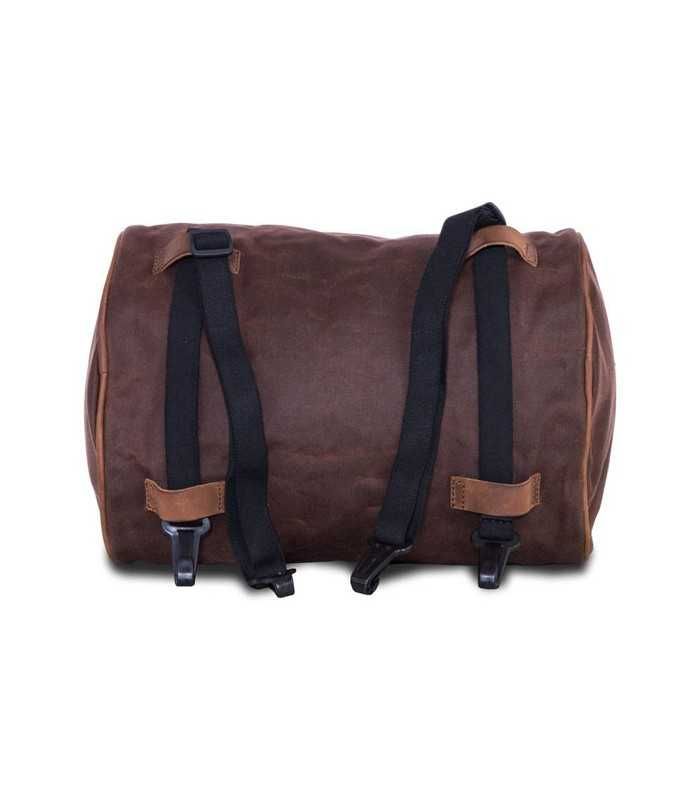 LONGRIDE ROLL BAG WAXED COTTON NARROW. BROWN WAX