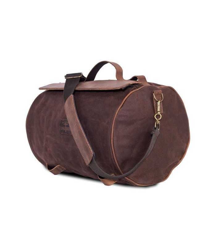 LONGRIDE ROLL BAG WAXED COTTON NARROW. BROWN WAX