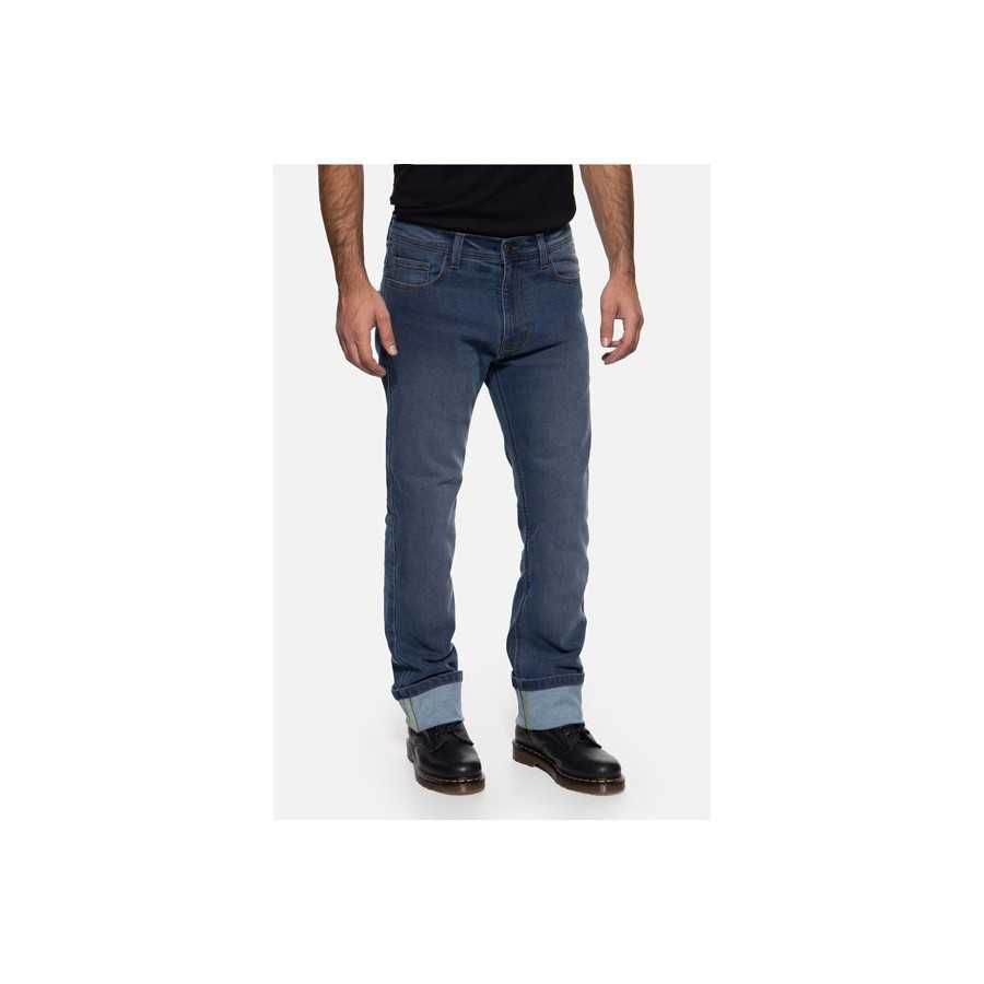 King Kerosin jeans moto blu lunghezza 32