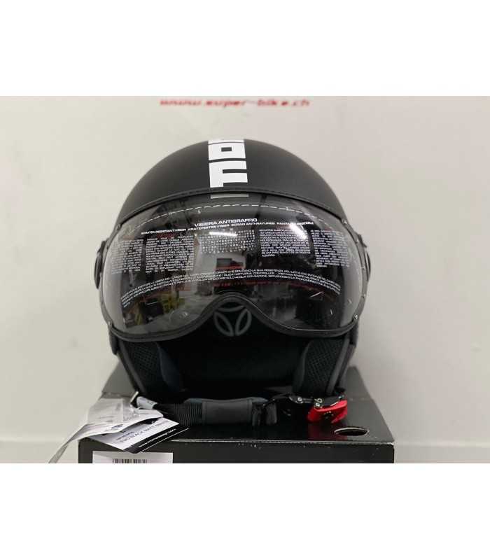 MOMO FGTR EVO NERO OPACO LOGO BIANCO