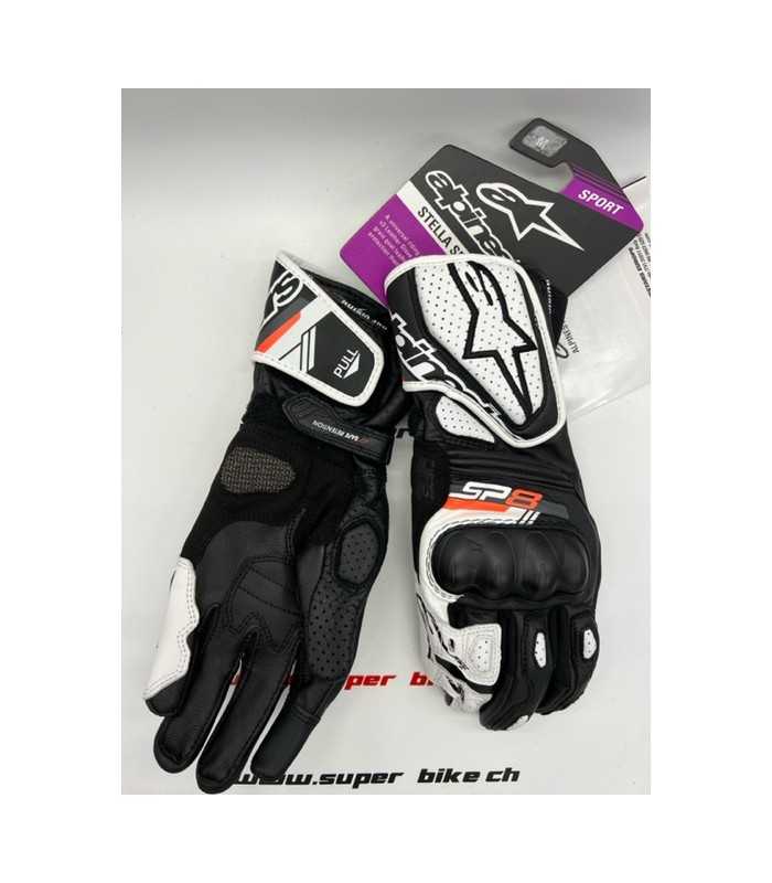 Guanti donna racing Alpinestars Stella SP-8 V3 bianco