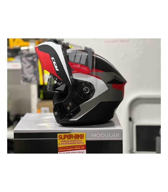 Casque modulable Cgm Dresda noir matt rouge