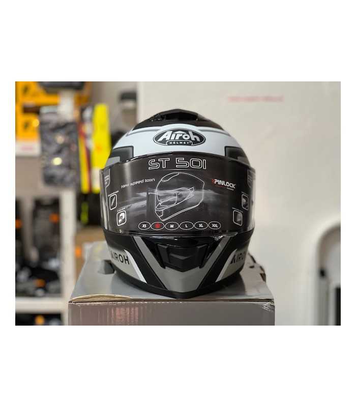 Casco Airoh ST 501 Square nero opaco bianco