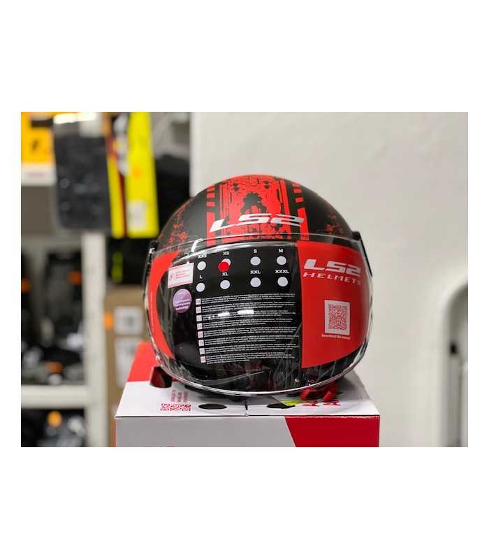 LS2 Sphere Lux Of558 Snake noir matt rouge