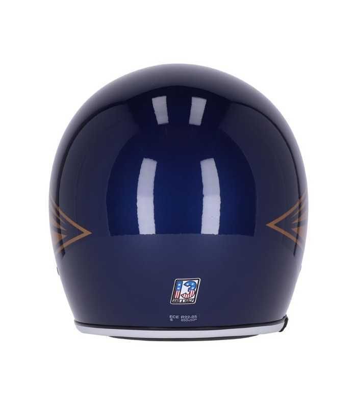 Jet helm 13 1/2 Skull Bucket blau