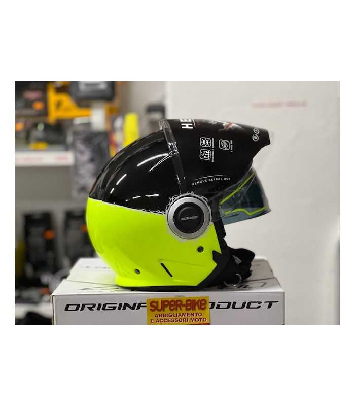 JET HELM Airoh Helios schwarz gelb fluo