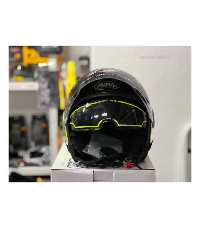 JET HELM Airoh Helios schwarz gelb fluo