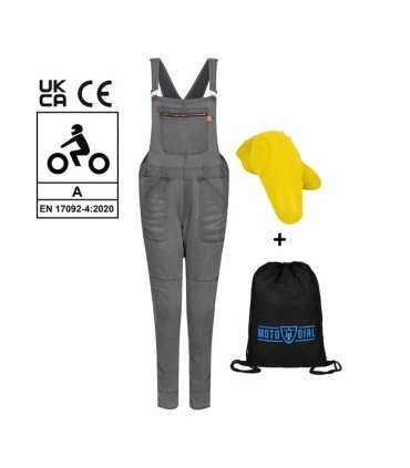 MOTOGIRL IRENE OVERALL dame grau