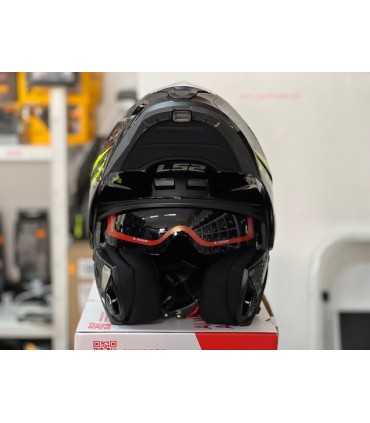 Casco modulare moto LS2 Scope Skid nero giallo