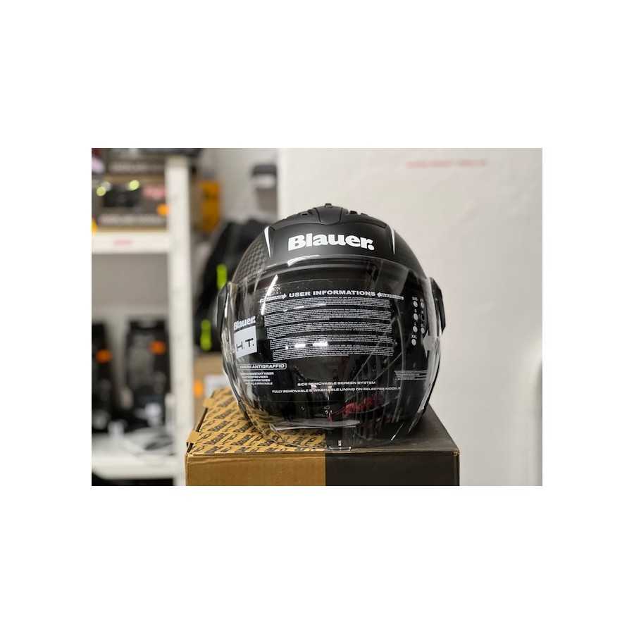 Casco Blauer Real Graphic B Nero Opaco Bianco