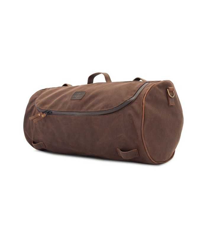 LONGRIDE ROLL BAG WAXED COTTON WIDE. BROWN WAX