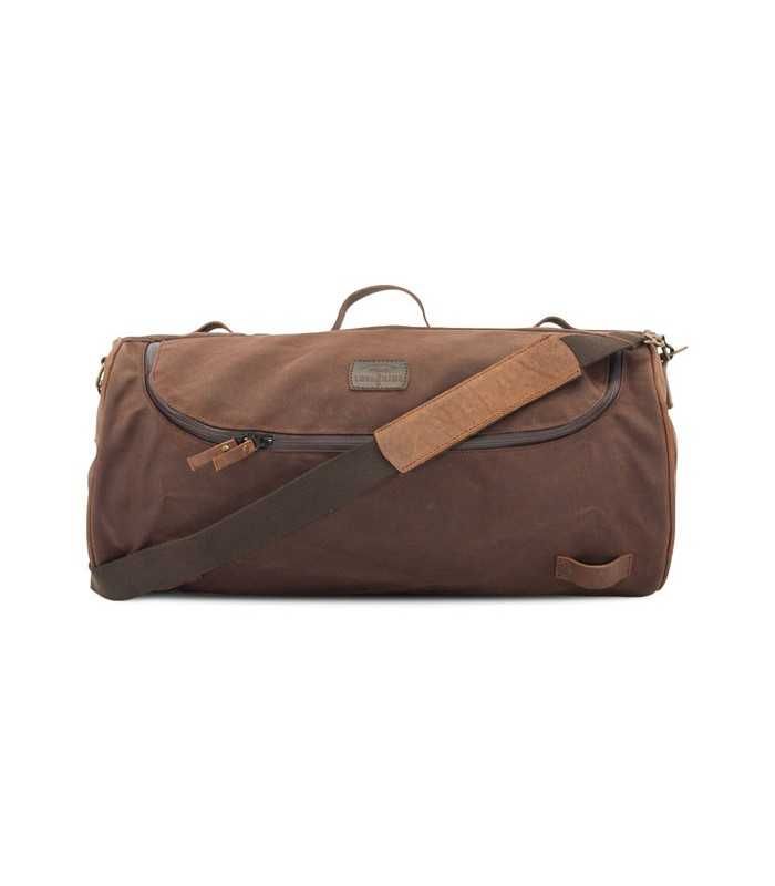 LONGRIDE ROLL BAG WAXED COTTON WIDE. BROWN WAX