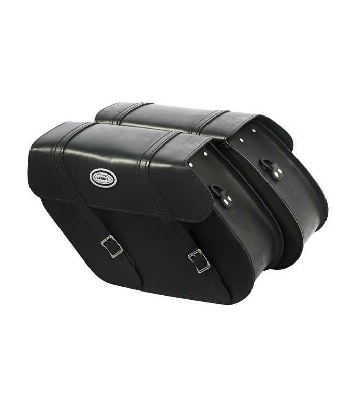 Rigid leather sales locking saddlebags