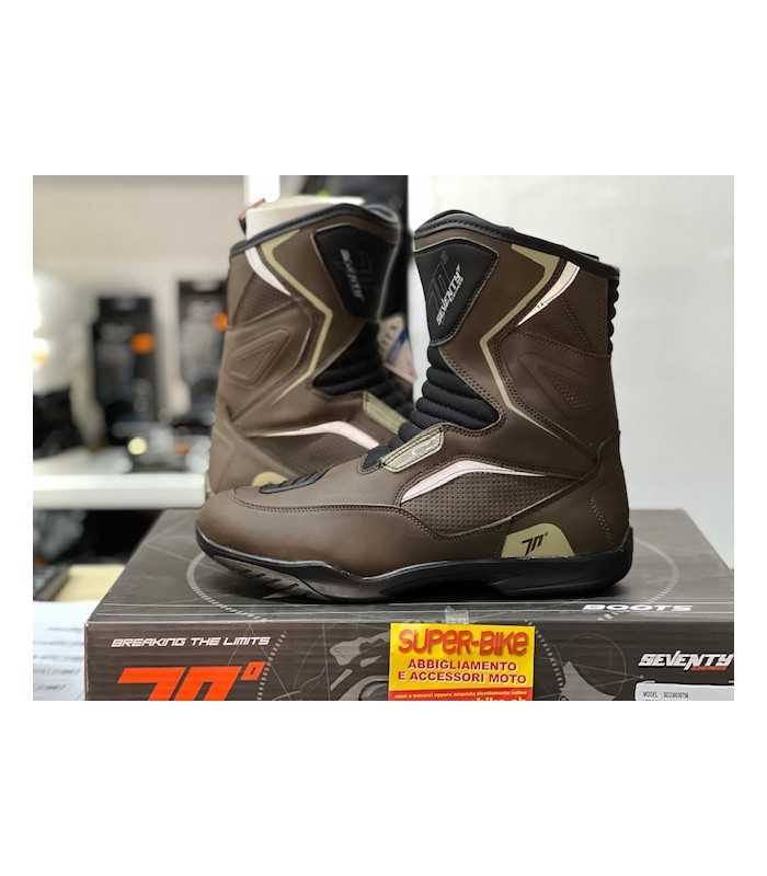 Bottes moto touring Seventy BT3 impermeable marron