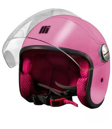 Casco jet bambino Motocubo Mosquito rosa