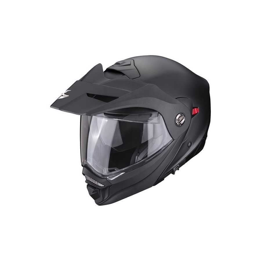 Scorpion ADX-2 Casco Moto Modulare Unisex - Matt Black-Red, Taglia L, Omologazione P/J, Visiera Solare