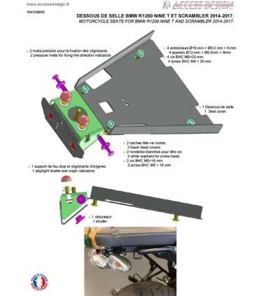 Support de plaque Access design BMW R NINE T 1200 (2014-22)