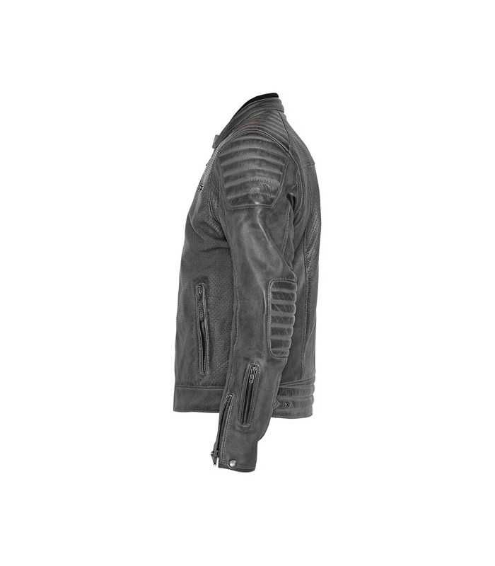 Veste en cuir moto John Doe Storm gris