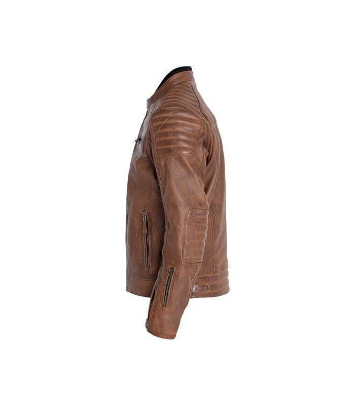 Veste en cuir moto John Doe Storm marron