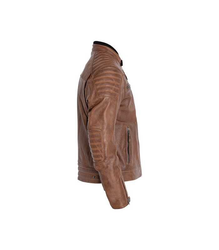 Veste en cuir moto John Doe Storm marron