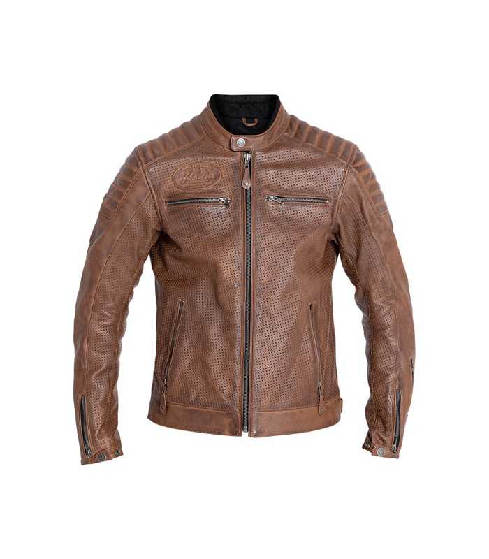 Motorrad lederjacke John Doe Storm braun