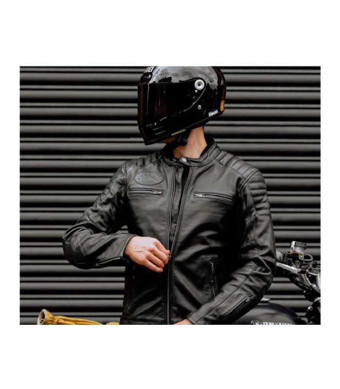 Giacca in pelle moto John Doe Dexter nera