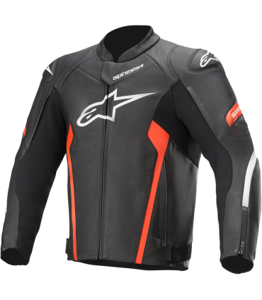 Alpinestars Faster V2 leather jacket blacke red