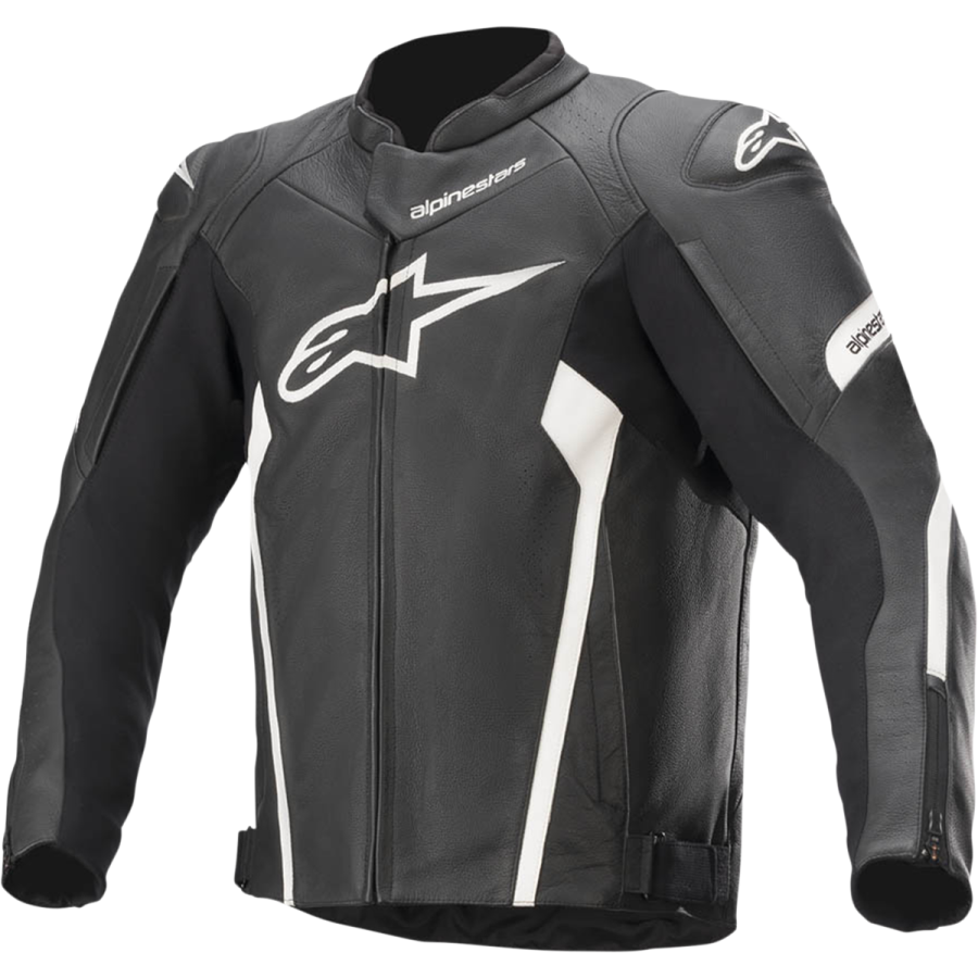 Alpinestars Faster V2 leather jacket black white