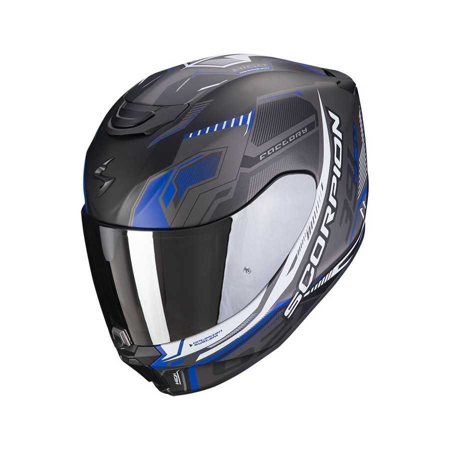 Motorrad helm Scorpion Exo 391 Haut schwarz matt blau