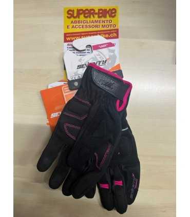 Motorrad damen handschuhe Seventy C56 schwarz pink