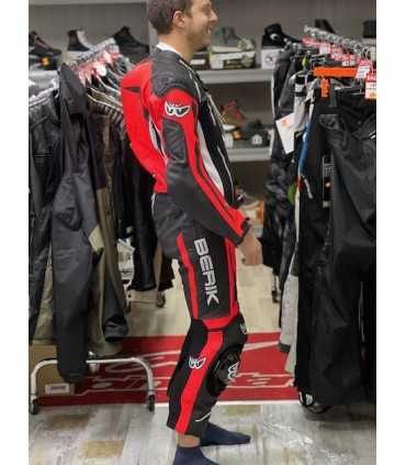 Berik Monza 2 black red leather suit