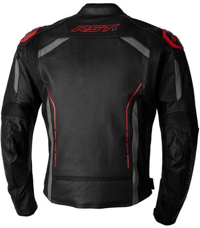 RST S1 leather motorcycle jacket red