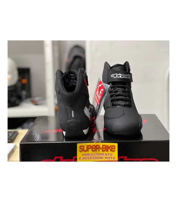 Scarpe moto Alpinestars Sektor nero bianco rossa