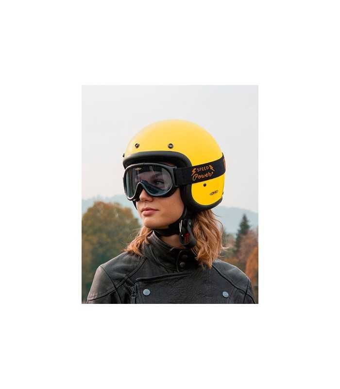 DMD Retro yellow jet helmet