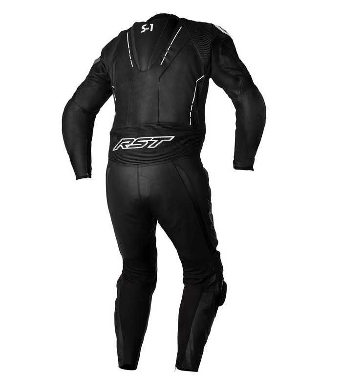 RST S1 leather suit black white