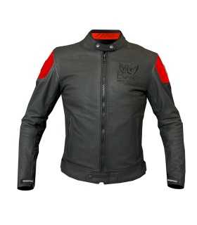 Veste en cuir Berik Lj Sport Classic rouge fluo