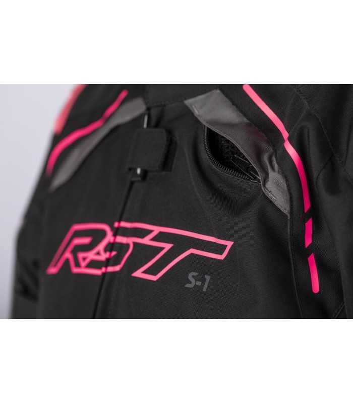 Veste moto femme RST S1 noir pink