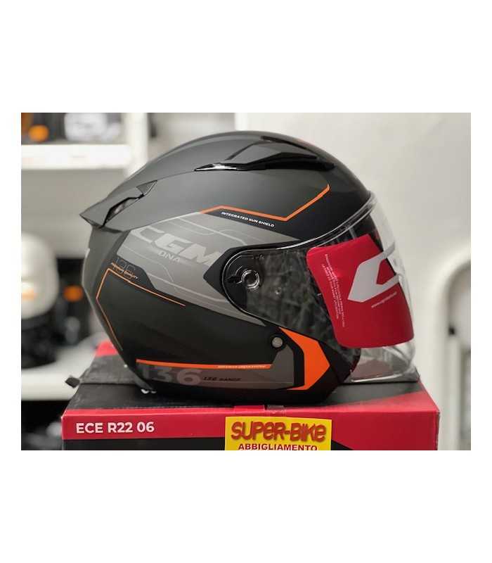 Casco jet Cgm 136S DNA Apache arancio opaco
