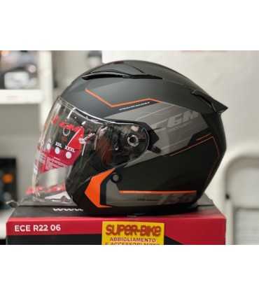 Casco jet Cgm 136S DNA Apache arancio opaco