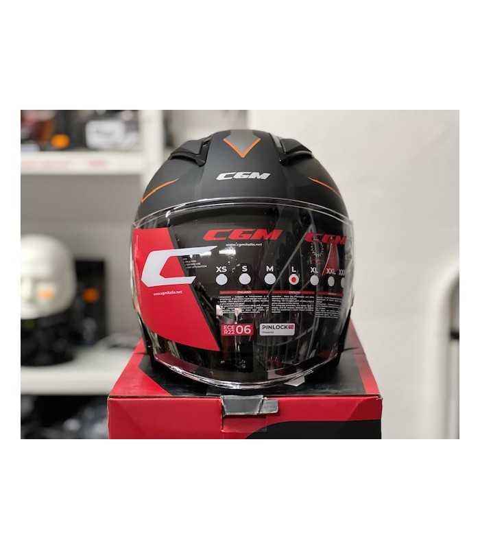 Casco jet Cgm 136S DNA Apache arancio opaco