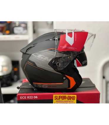 Casco jet Cgm 136S DNA Apache arancio opaco