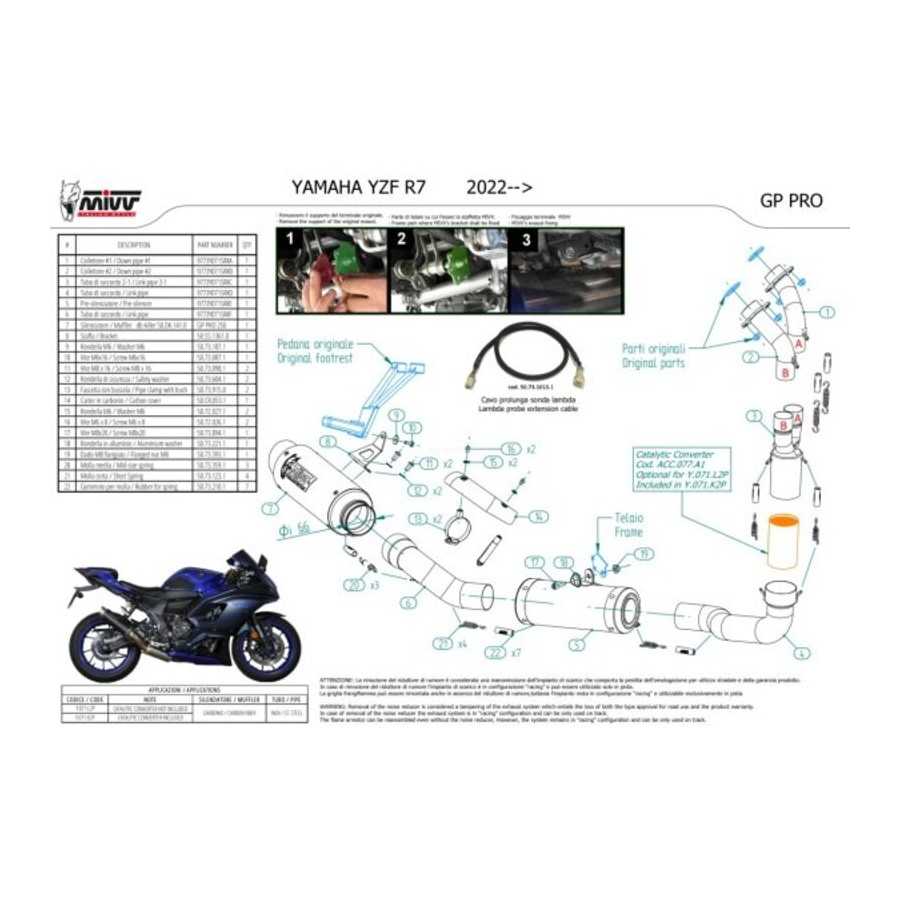 Mivv GP PRO Full Exhaust System Yamaha R7 (202223)