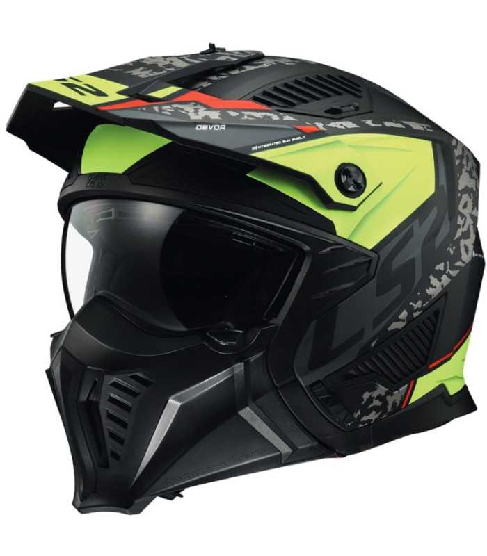 Casque LS2 OF606 Drifter Devor noir matt jaune