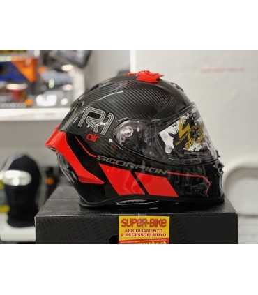 Scorpion Exo R1 Evo Carbon Air Corpus 2 black red helmet