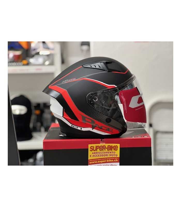 Helm jet Cgm 127G Deep Race schwarz rot matt