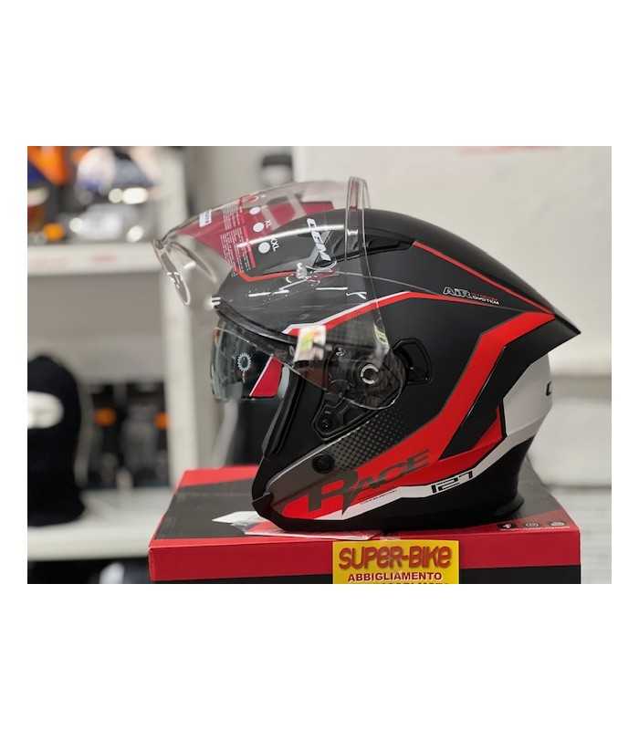Helm jet Cgm 127G Deep Race schwarz rot matt