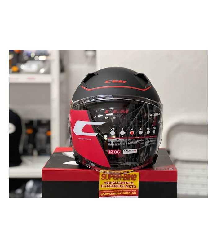 Helm jet Cgm 127G Deep Race schwarz rot matt