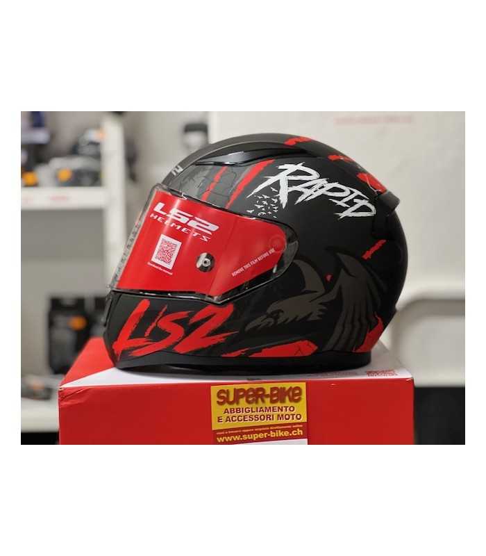 LS2 FF353 Rapid Raven black matt red helmet