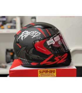 Casque LS2 FF353 Rapid Raven noir matt rouge